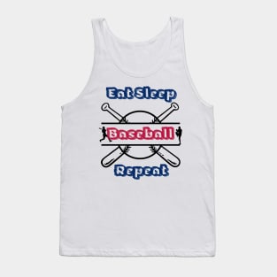Eat Sleep Baseball Repeat Baseball Player Funny Baseball Tank Top